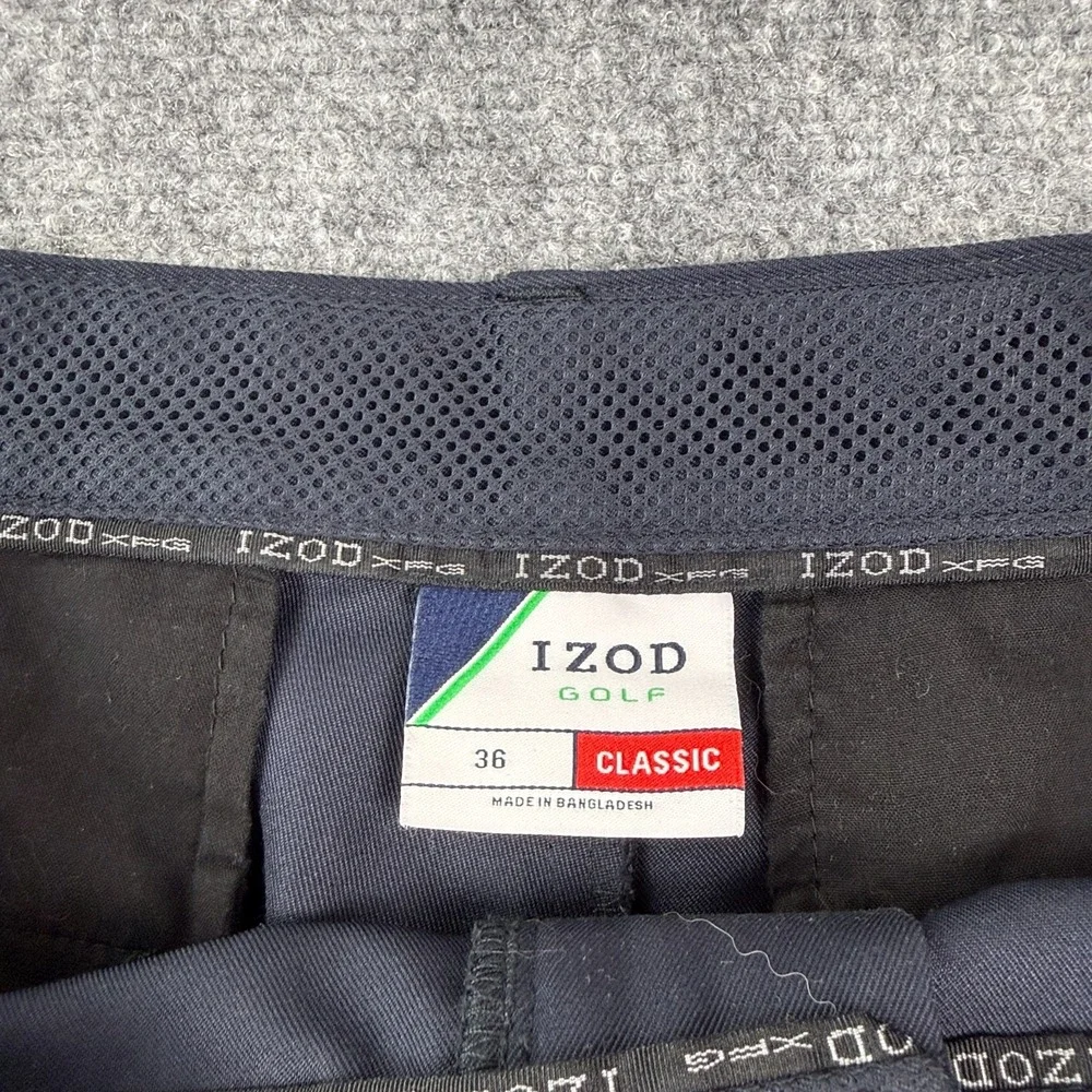 IZOD Golf Shorts Mens 36 Navy Blue Cargo XFG Performance Classic Zip Pocket